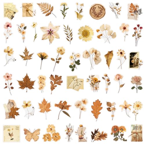 Image of 600PCS Floral Scrapbook Stickers Nature Flowers Stickers