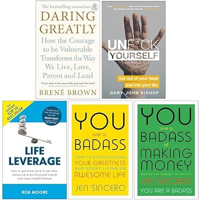 Daring Greatly, Unfck Yourself, Life Leverage, You Are a Badass, at Making Money 5 Books Collection Set