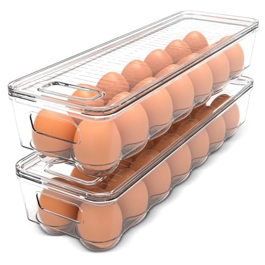 Clear Stackable Egg Container with Lid, Pack 2
