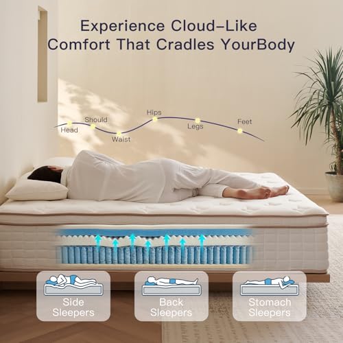 Image of Profus 14 Inch King Size Mattress, Memory Foam King Mattress for Cool Night & Pressure Relief, Medium Firm Feel with Strong Edge Support & Motion Isolation, CertiPUR-US Certified Mattress in A Box