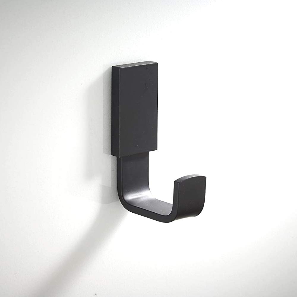 NEECS Gancio Appendiabiti Ganci Porta Accappatoio in Ottone Stile Contemporaneo Finitura Nero Opaco Montaggio a Parete