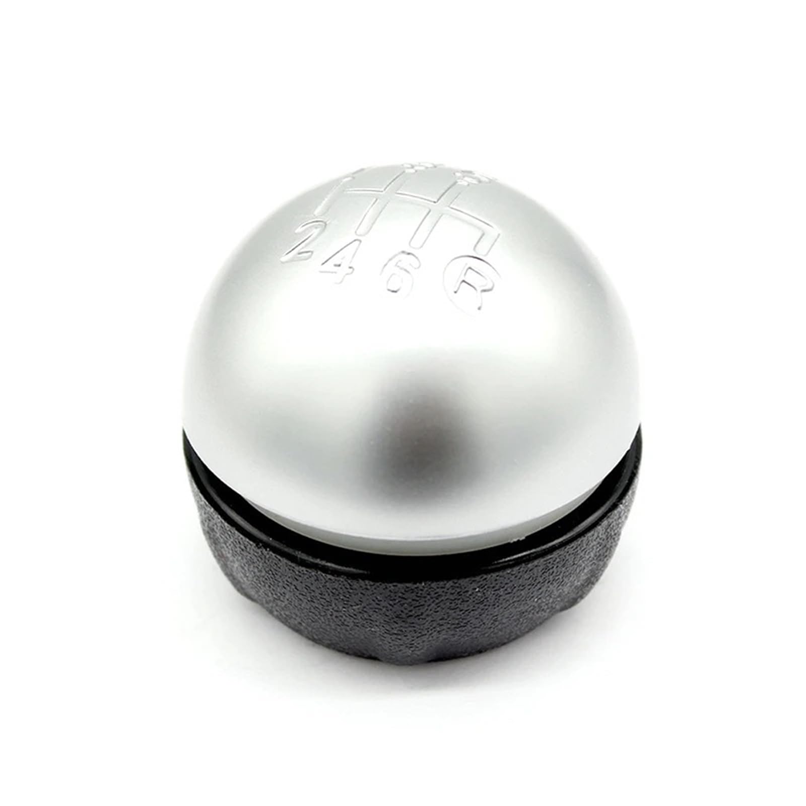 Xexjhqq 6 Speed Silver Gear Stick Knob For Fiat 500 500C 2007-2018 5/6 Speed Gear Shift Knob Head Shifter Gaitor Boot Cover Car Change(6 Speed Silver)