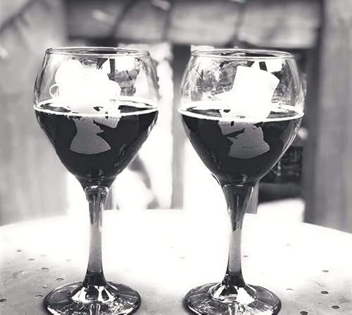 Generic Two - Black Tinted Wine Glass thumb #1