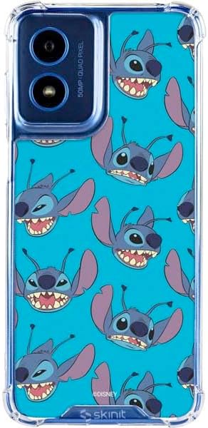 Skinit Clear Phone Case Compatible with Moto G Play 4G - Officially Licensed Disney Lilo and Stitch Pattern Design