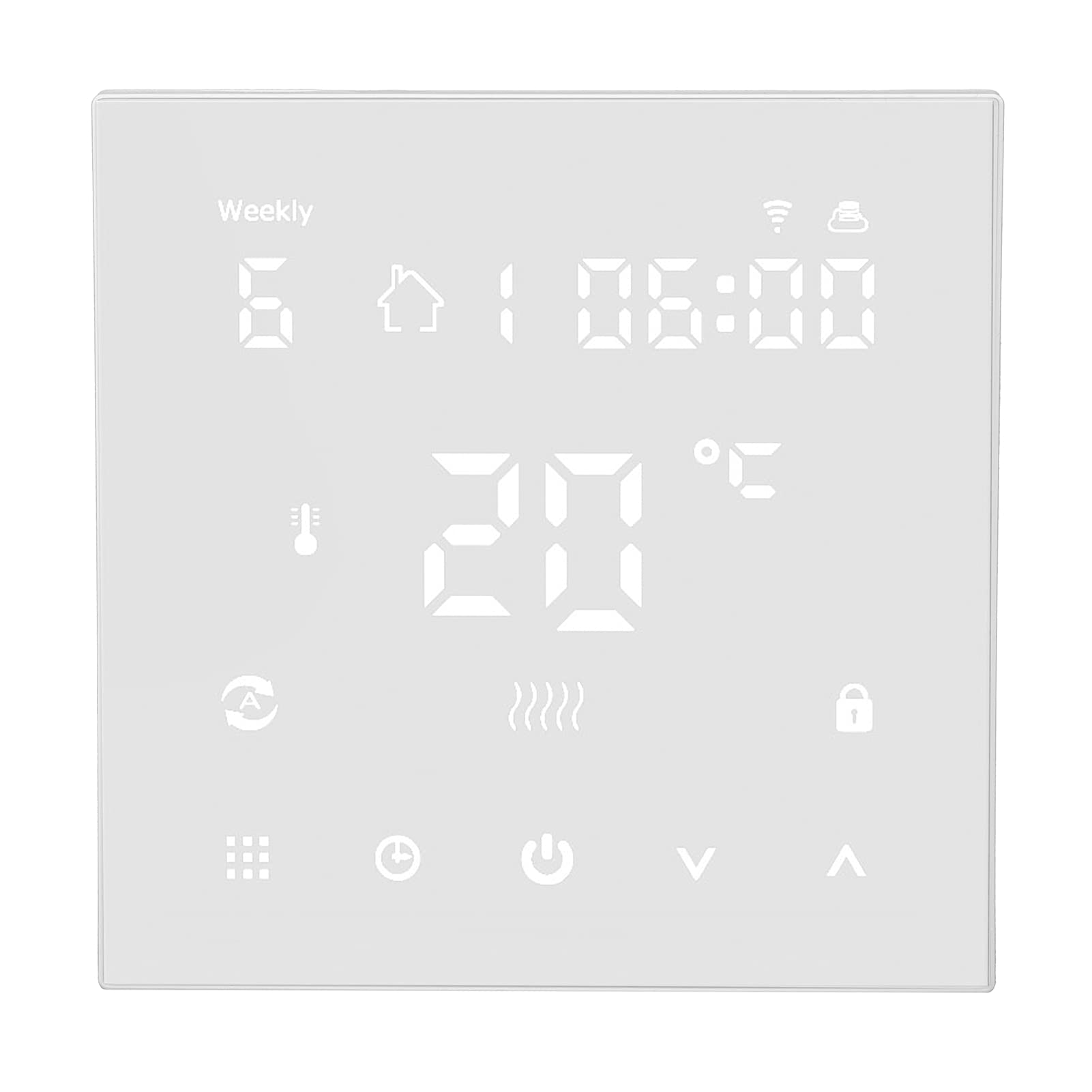 Termostato Intelligente Termostato Digitale PC più ABS AC90 a 240V 16A WiFi Touch LCD Telecomando da 41 a 95F per Riscaldamento a Pavimento Elettrico Uso Domestico