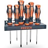 AUFGERÄUMT - Dank der stabilen Halterung und der Beschriftung auf dem Griff findest du jeden Zieher auf Anhieb und durch seinen Sechskant-Abrollschutz rollt dein Schraubendreherset nie mehr davon.