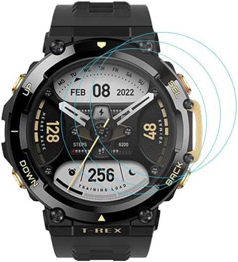 3-Pack for Amazfit T-Rex 2 Screen Protector Tempered Glass for Amazfit T-Rex 2 Smartwatch [2.5D 9H Hardness][Anti-Scratch]