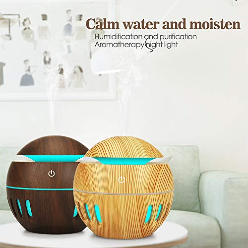 Andoer Umidificador de ar USB difusor de óleo de aroma Cool Mist Maker madeira que muda de cor LEDs