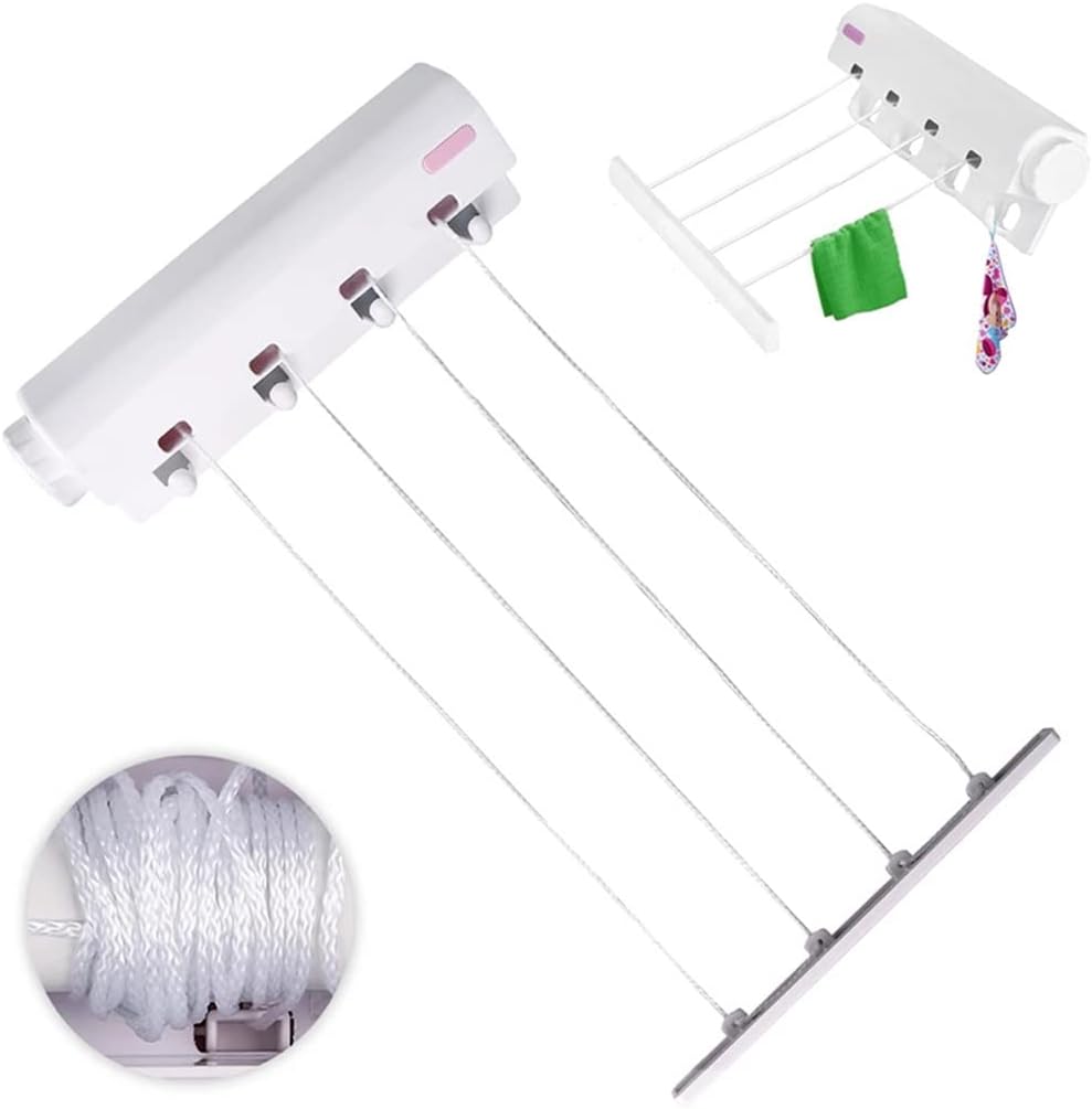 Retractable Indoor Clothes Hanger Rope Wall Mounted Hanger Drying TowelRack Flexible Clothesline Bathroom Clothes image 3