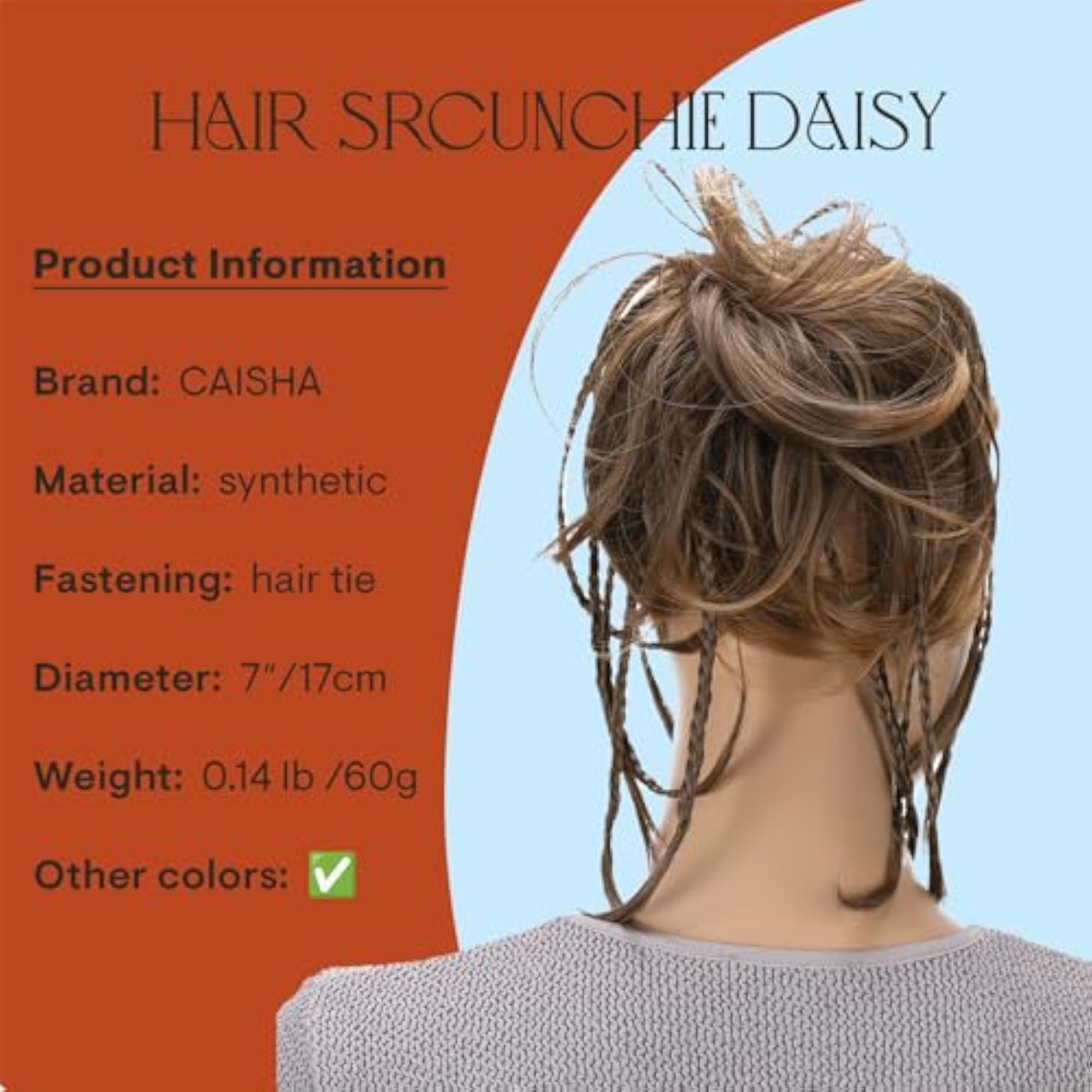 Brown Mix Rubber Scrunchie for Wavy Messy Bun