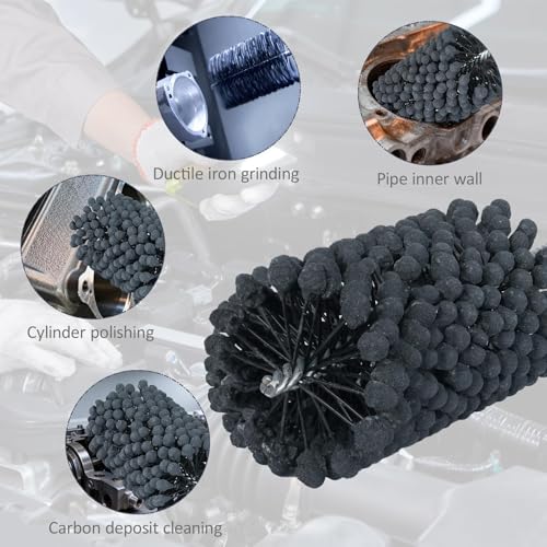 Image of Cylinder Hone, 240 Grit Silicon Carbide, 4 inch (101mm) Diameter Ball Hone | for Hole Diameters 3 3 /4 inch - 4 inch, Cylinder Engine Sanding Brush for Mild Steel, Stainless Steel and Cast Iron