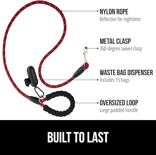 Miniatura 10 de Gorilla Grip Correa resistente para perro, mango suave, cuerda reflectante fuerte para caminar por la noche de mascotas, perros pequeños, medianos y