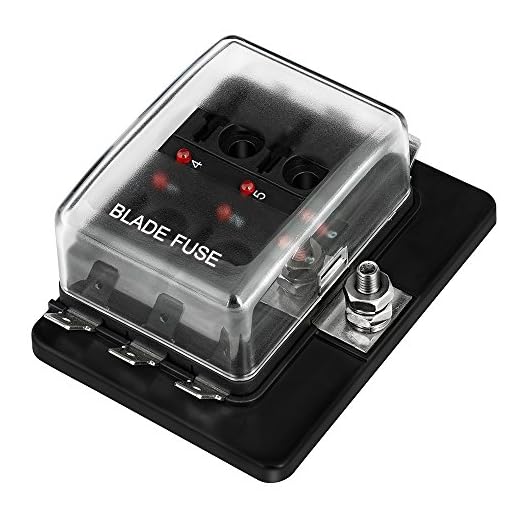 6-Way RV Fuse Block Blade Fuse Box DC12~32V 12V Junction Box Jtron LED Indicator Fuse Block for Blown Fuse Protection Cover 100 Amps for Automotive Car Boat Marine Trike