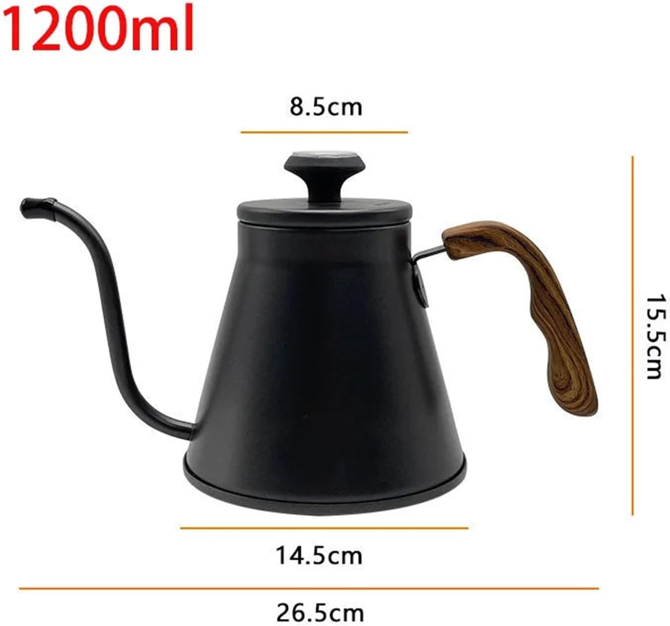 304 Stainless Steel Pour Over Coffee Kettle with Long Spout & Temperature Control, 1.2L, Works with Open Flame, for Coffee & Tea Brewing(Beige)