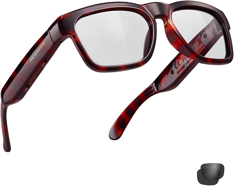 OhO sunshine Smart Glasses Unisex,Transitional Polarized Glasses with Bluetooth Speaker,Athletic/Outdoor UV Protection and Voice Control