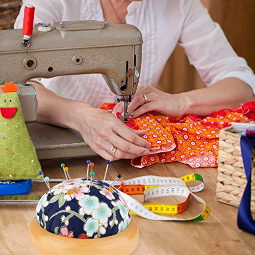 Rolybag Pin Cushion, Wooden Base Needle Pincushions Japanese Style Round Pin Cushion For Sewing Needle Holders Or Diy Crafts #TOP5