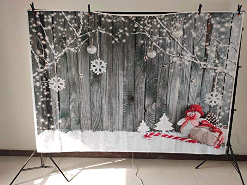 Art Studio 7X5Ft Wooden Floor Walls Christmas Snowflake Photography Backdrops For Xmas Eve Home Party Decor Baby Children Gifts Photo Background Studio Props Banner Vinyl #TOP4