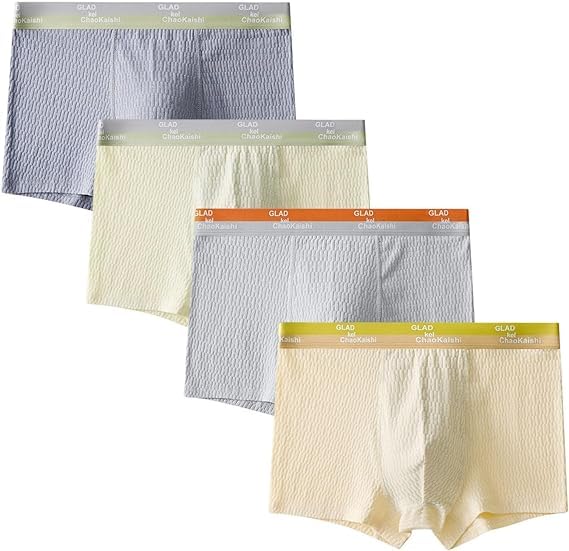 Bubble Cotton Men's Boxer Briefs, High Elastic Comfort Soft Breathable Sweat Absorbent Boxer Trunks for Men (4PCS-B,4XL)