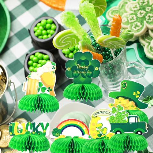 Trèfles en nid d'abeille déco Saint-Patrick pour repas de fête - 5
