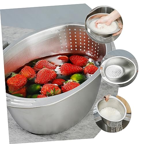 Colador de acero inoxidable para lavado de frutas y verduras miniatura 7
