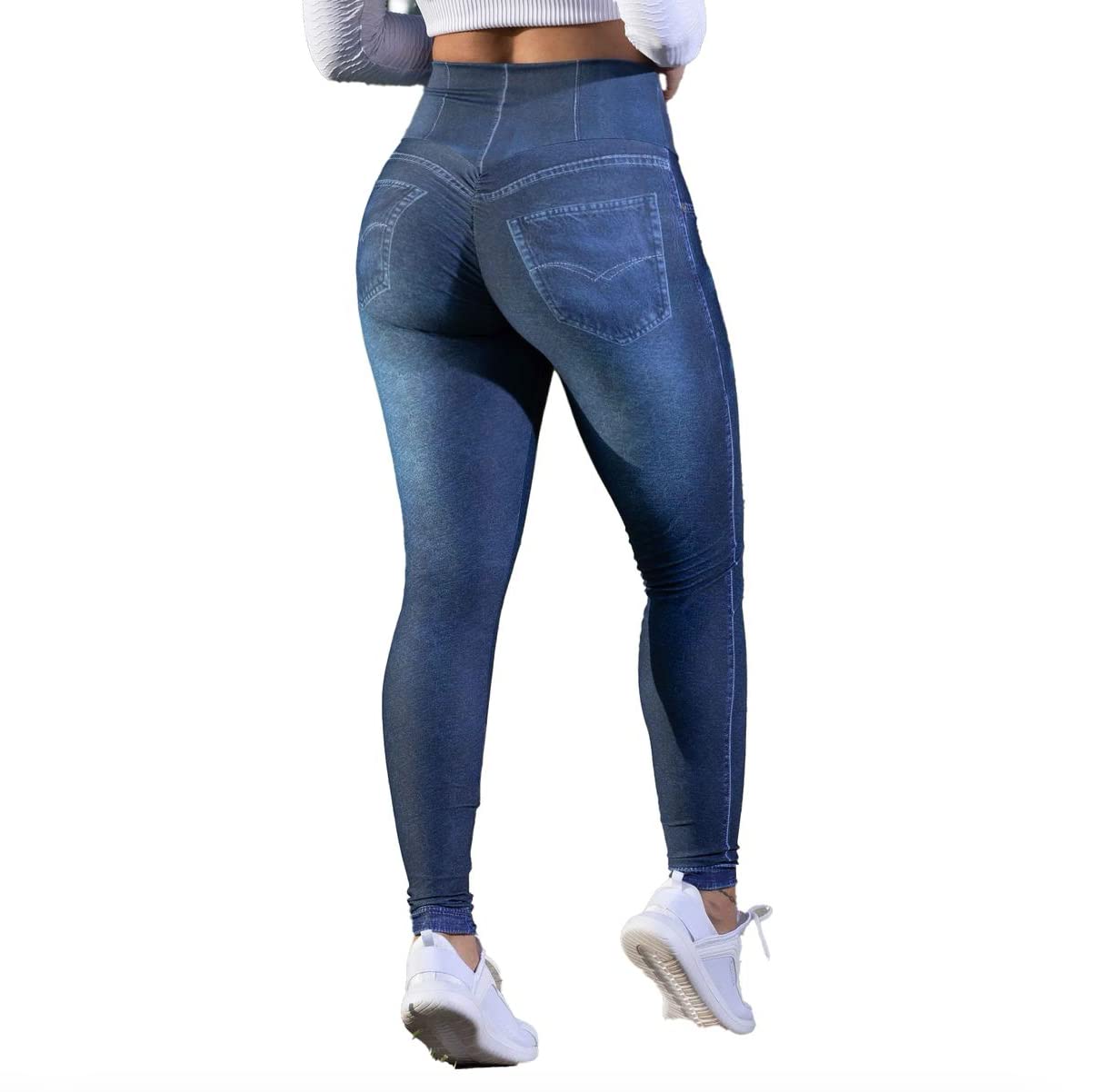 Mowaa Jeans Like Brazilian Booty Stretchy Leggings 3d Effect High