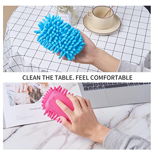 4 Pieces Microfiber Shag Whiteboard Eraser Shag Washable Dry Eraser Board Eraser For Chalk, Classroom Teacher Supplies, Home And Office (Blue, Grey, Pink) #TOP4