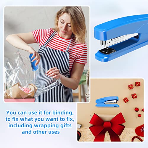 Desktop Stapler School College Office Supplies Portable Durable Staplers For Desk Accessories Heavy Duty Stapler With 25 Sheet Capacity For Home Classroom Office Teacher (Black, Blue, Gray, 6 Pcs) #TOP6