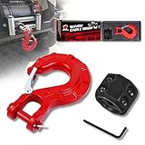 AMBULL Heavy Duty Forged Steel 3/8" Grade 70 Safety Latch Winch Cable Hook Stopper & Clevis Slip Hoo