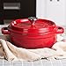 Virklyee Ghisa Casseruola Cocotte staub 24CM Pentola in ghisa smaltata 4.7L Casseruola in ghisa smaltata Adatto a tutte le fonti di calore e metodi di cottura (Rosso)