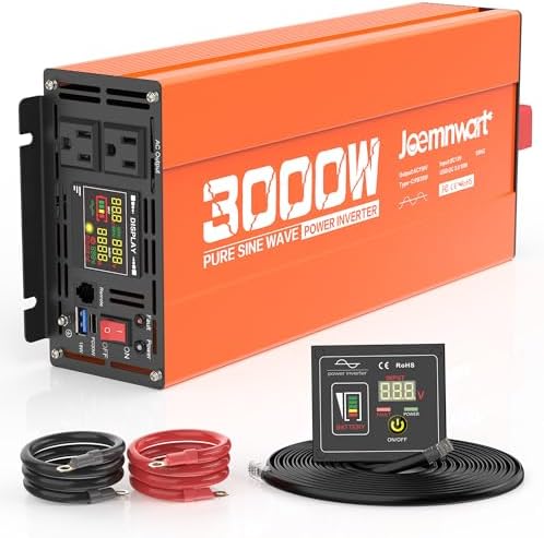 Joemnwart 3000W Pure Sine Wave Power Inverter 12V DC to 110V AC ...