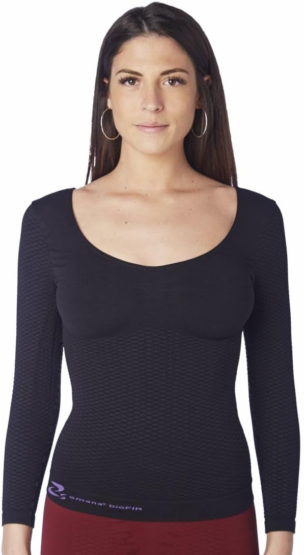 Shaping Thermal Slimming Long Sleeves Woman Vest Anti Cellulite in Emana bioFIR Yarn