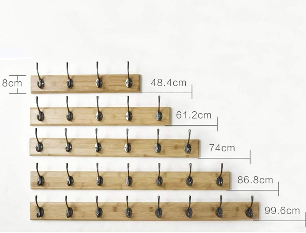 Solid Wood Coat Rack Wall Mounted Hanger for Hallway Bedroom Living Room Creative Storage Solution for Clothes and Accessories Wood Color 99.6cm