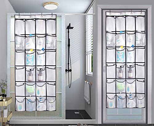Kimbora 2 Pack Over The Door Shoe Organizer 24 Large Mesh Pockets Hanging Shoe Holder Rack For Closet (White) #TOP1
