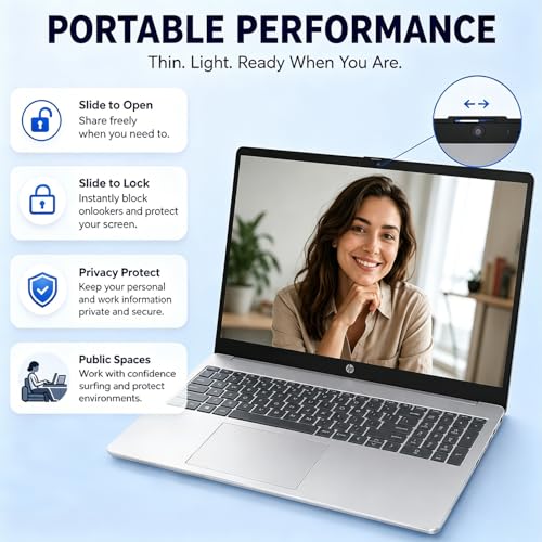 Image of HP 15.6 inch FHD IPS Touchscreen Laptop, Intel Core 7 150U, 16GB DDR5 RAM, 256GB SSD, 2026 Edition, Copilot Key, Wi-Fi 6, Numeric Keypad, Windows 11, Thin & Lightweight Laptop for Business & Students