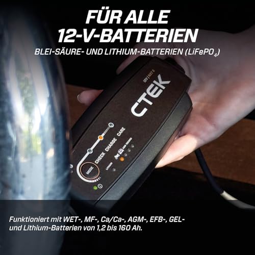 CTEK NXT 5 Smart-Batterieladegerät 12 V, 5 A, kompatibel mit Blei-Säure- und Lithium-Batterien, Rekonditionierungsmodus, AGM-Optimierung, Temperaturkompensation, praktischer Batterie-Wartungsgerät