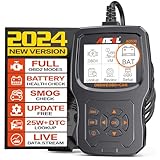 ►【Unterstützung des vollständigen OBDII-Modus】Das OBD2 Diagnosegerät unterstützt 9 Arten von Diagnosefunktionen, die schneller, stabiler und zuverlässiger sind. Das OBD2 Diagnosegerät universal kann die Fehleranzeige (MIL) ausschalten, den Code lesen / löschen und den Monitor zurücksetzen, Live-Datenstrom lesen, Standbilddaten anzeigen, O2-Sensortest, EVAP-Systemtest, I / M-Bereitschaftsstatus , DTC-Suche, On-Board-Monitortest und Fahrzeuginformationen lesen (VIN, CID, CVN) usw.