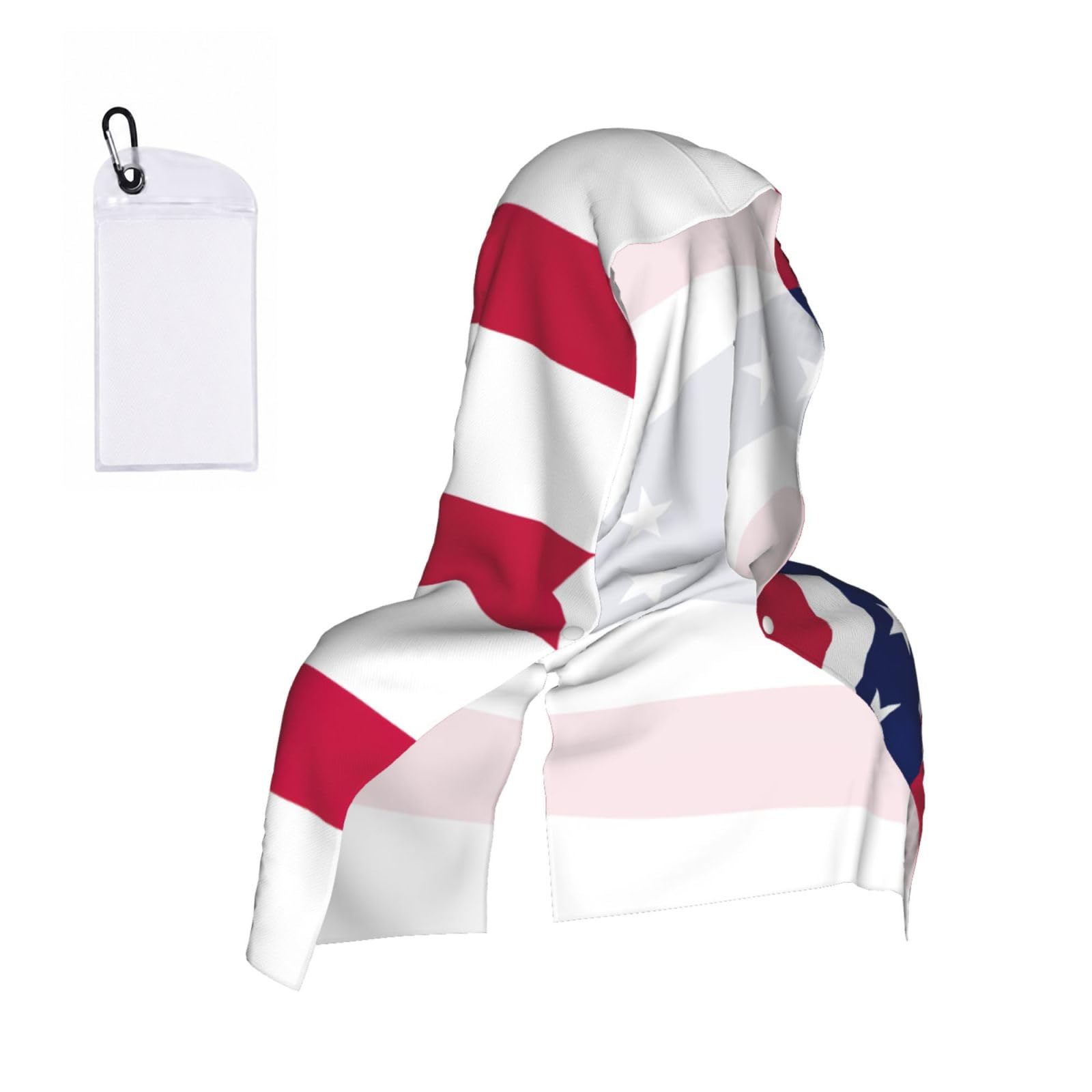 DUWAA Ohio State Flag Print Reusable Hoodie Cooling Neck Wrap, Hot Weather Outdoor Sports Workout Head Towel For Stay Chill