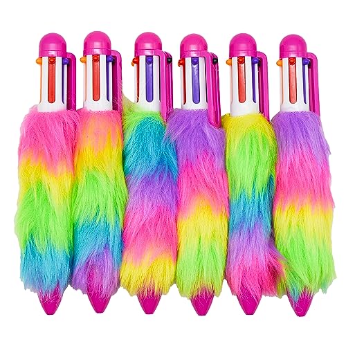 Stylo à bille rétractable 6 en 1 multicolore Maydahui avec fournitures scolaires peluche