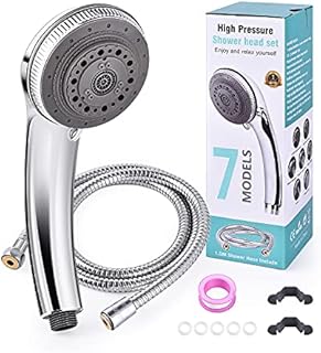 Shower Head with Hose - 7 Mode Settings Luxury Spa Adjustable Shower Heads with Handheld Spray - High Pressure Showerheads and Hose Set for Bathroom