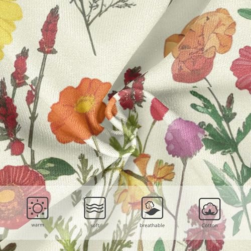 Toddler Girls Underwear 2t Cotton Panties Little Girl Fun Print Kids Briefs Undies Retro Wildflowers Botanical Yellow3