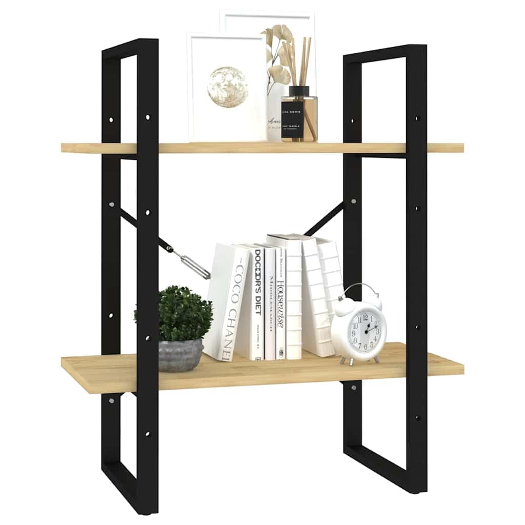 Libreria a 2 ripiani, 60 x 30 x 70 cm, in legno di pino massiccio