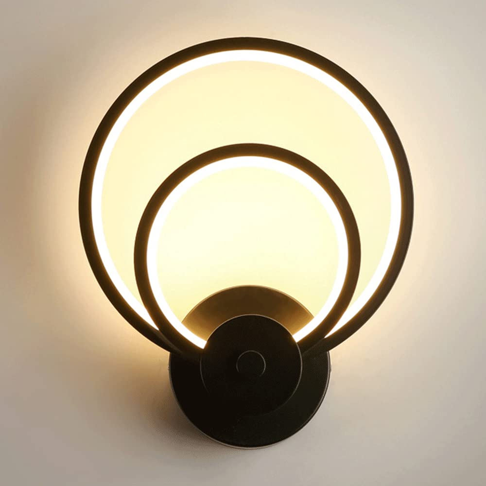 MESOVFCA Ultra-Thin Nordic LED Wall Light - 3000K Black Metal Decorative Sconce for Bedroom, Living Room, Hallway, and More