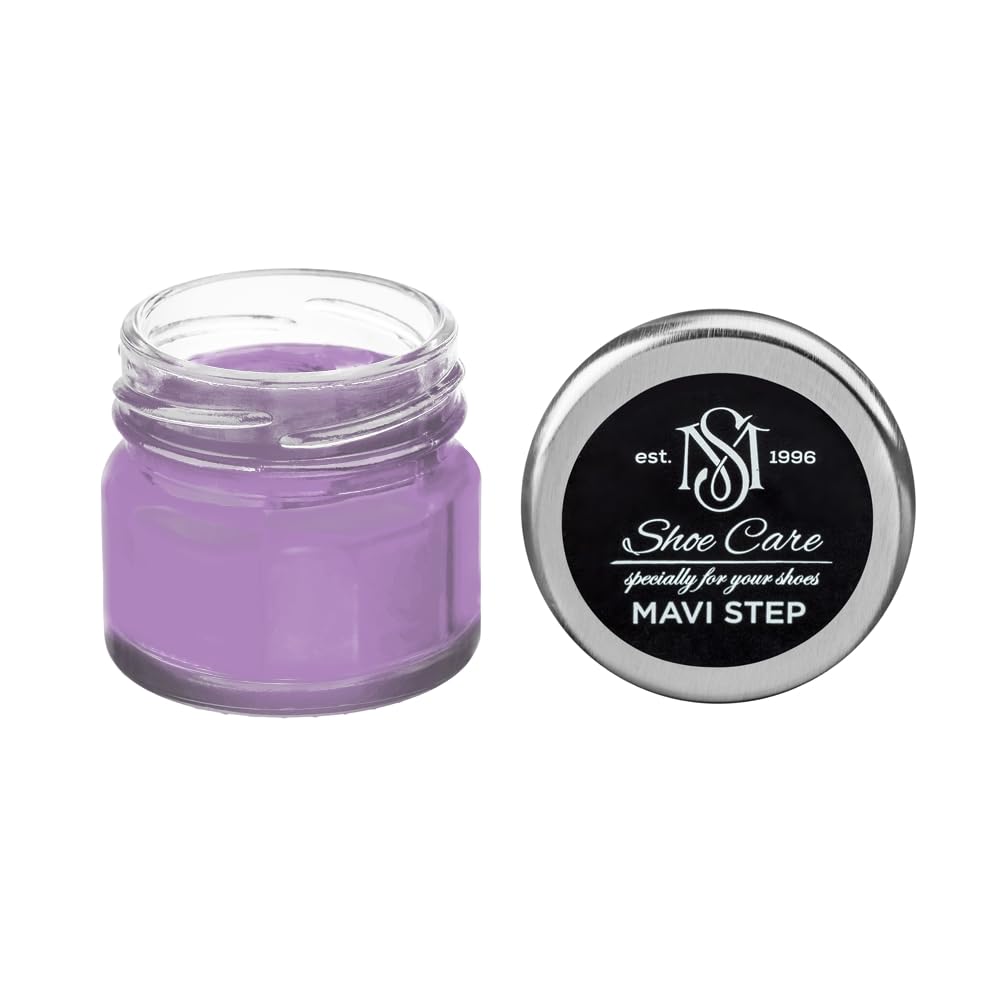 Crème de cirage Améthyste Poudrée MAVI STEP soin nourrissant cuir lisse rénovateur couleur 25ml