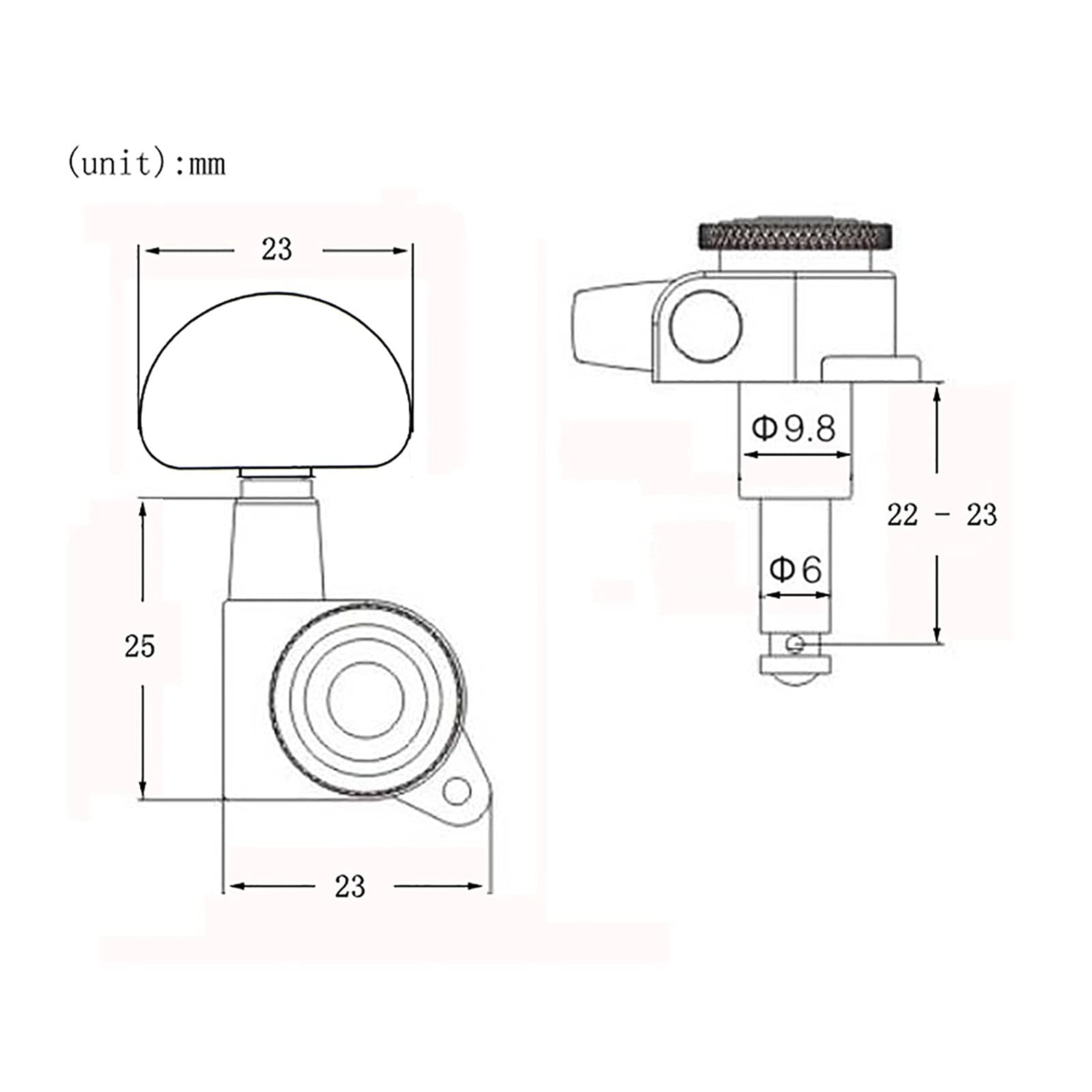 Clavijas Afinación Sintonizadores De Cuerda Bloqueados De Cromo Plateado 3R3L, Clavijas De Afinación, Cabezales De Máquina, Botón Semicírculo para Guitarra Eléctrica Acústica