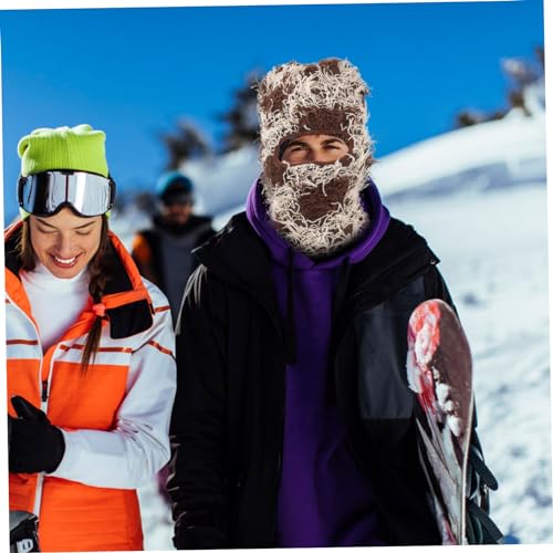 FRCOLOR Mascarilla de Lana Felpuda para Esquiar para Hombres y Mujeres, Cubierta Facial Completa Antiviento, Protector de Cuello para Actividades al Aire Libre en Frío, Diseño Camuflado Suave y Transpirable miniatura 7