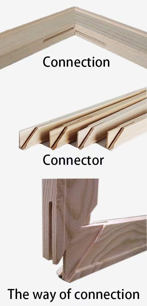 DIY Solid Wood Canvas Frame Kit 16 x20 Inch for Oil Painting & Wall Art - Wooden Art Frames with Thumb Tacks(4 Strips)