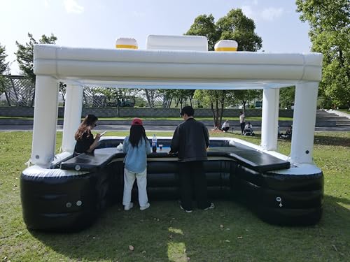 Outdoor Inflatable Pool Bar 16.5x13x11ft PVC Inflatable Pub House Blow Up Pool Bar for Party, Backyard, Patio, Poolside