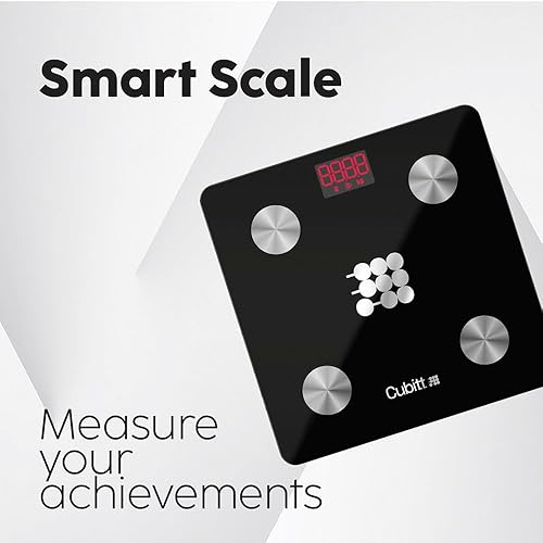 Vista 8 de CUBITT - Báscula de peso digital inteligente, analizador de composición corporal, IMC, masa muscular, báscula de grasa corporal con sincronización