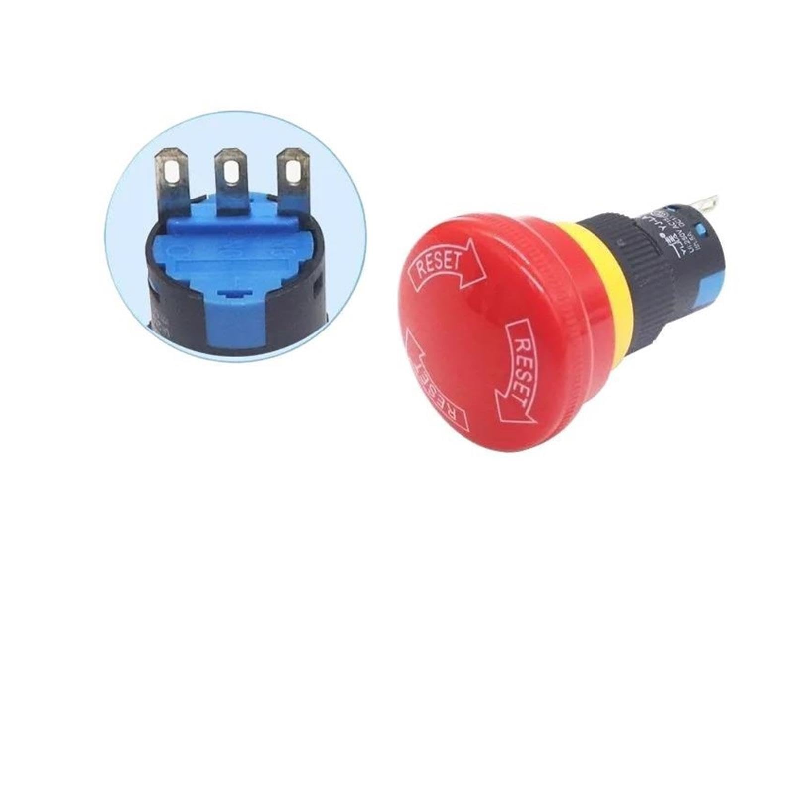 Trous de montage 16 mm verrouillant le bouton poussoir d'arrêt d'urgence