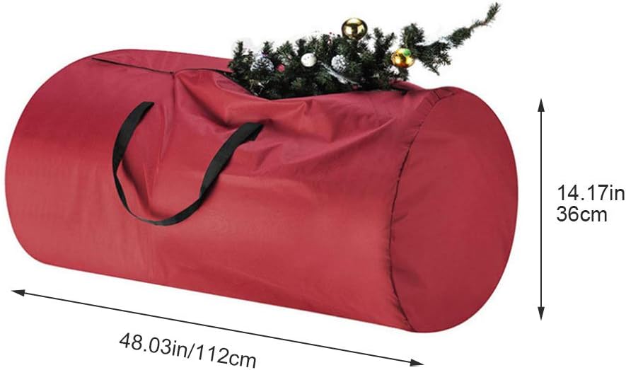 Christmas Tree Storage Bag - Fits Up to 7 ft. Tall Artificial Disassembled Trees, Durable Handles Sleek Dual Zipper Holiday Xmas Bag Made of Tear Proof 600D Oxford 36 * 120CM